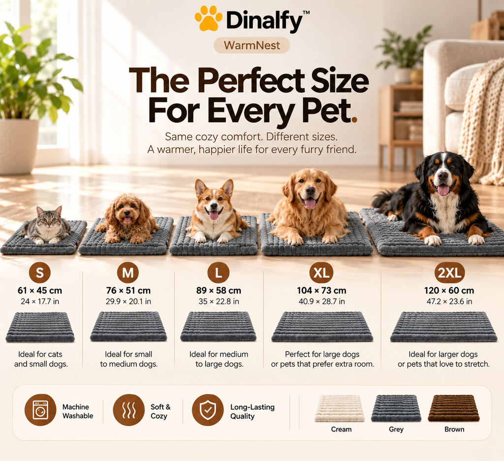 Dinalfy™ WarmNest Self Warming Pet Pad