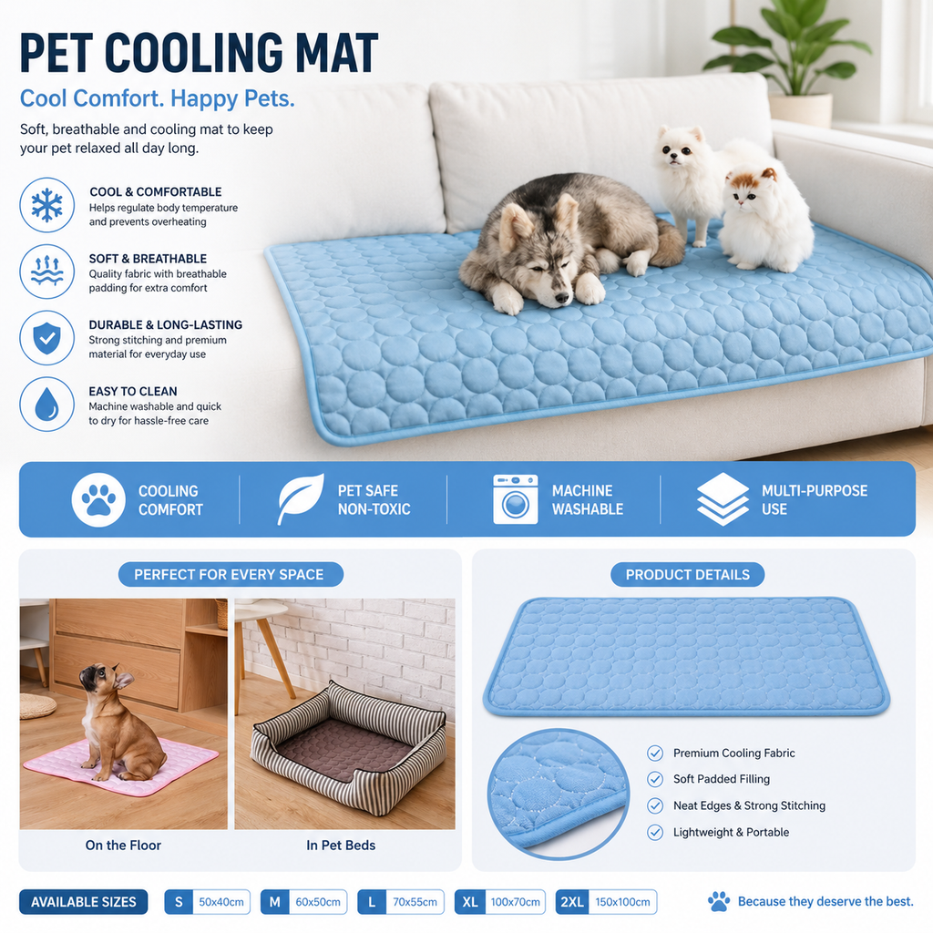Dinalfy™ IceSilk Cooling Mat for Dogs & Cats