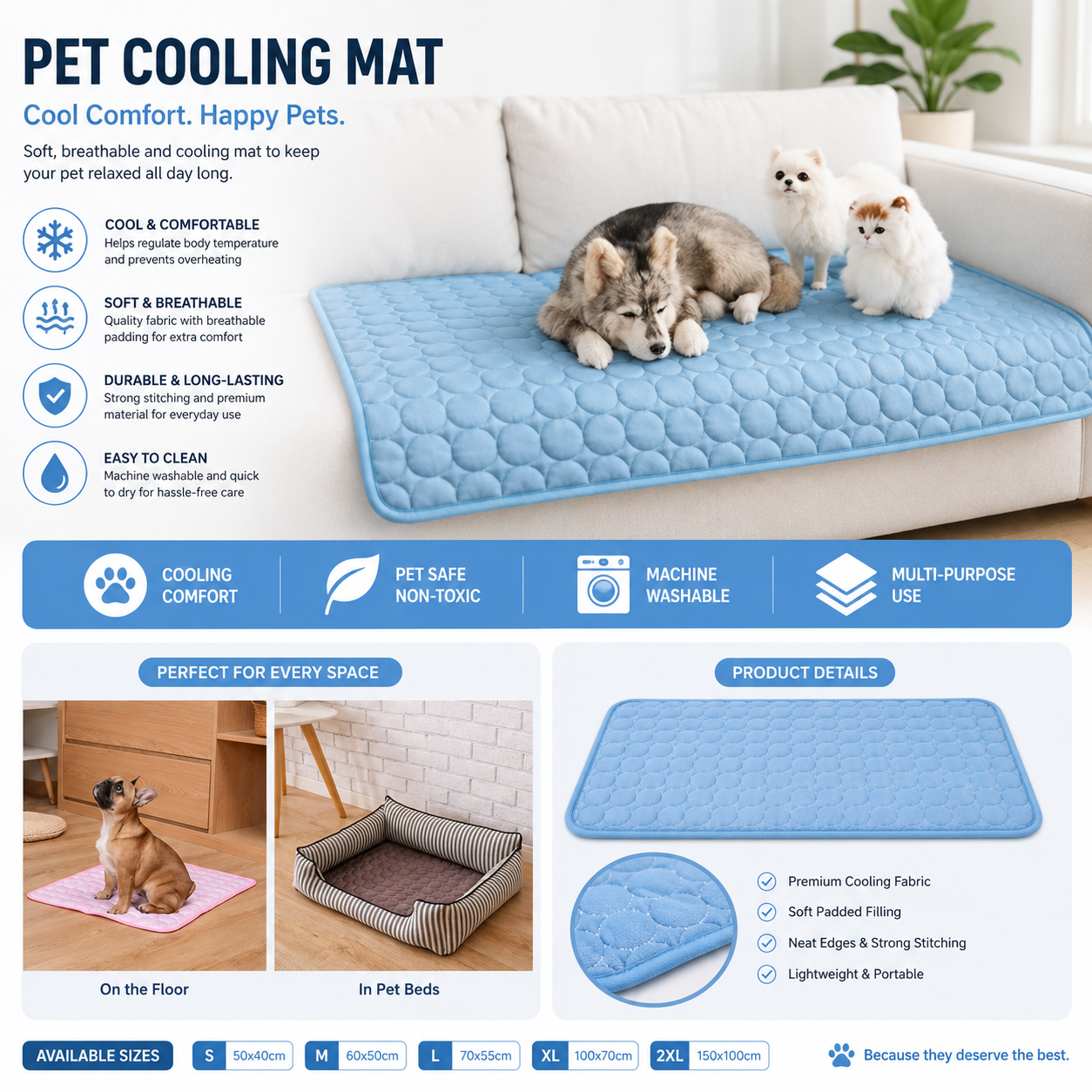 Dinalfy™ IceSilk Cooling Mat for Dogs & Cats