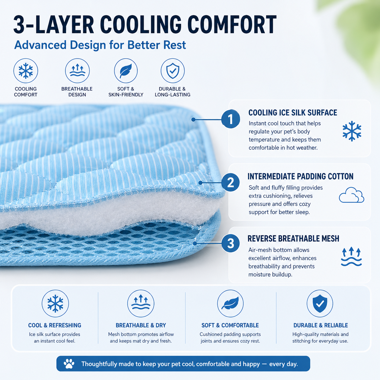 Dinalfy™ IceSilk Cooling Mat for Dogs & Cats