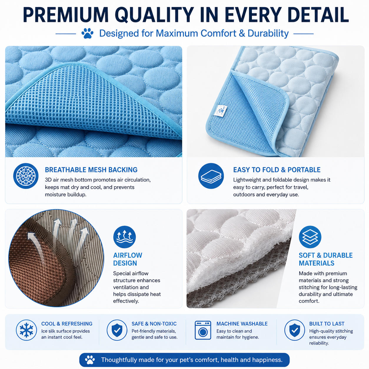 Dinalfy™ IceSilk Cooling Mat for Dogs & Cats